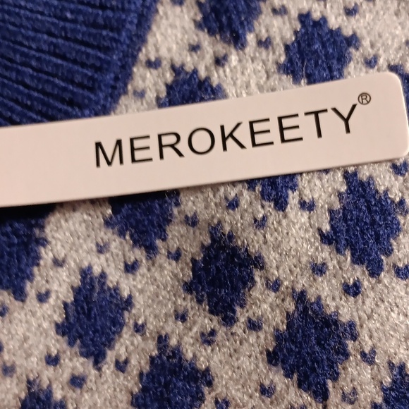 MEROKEETY Women's  Lightweight Checkered Cardigan Button Down NWT SIZE L - Picture 8 of 10